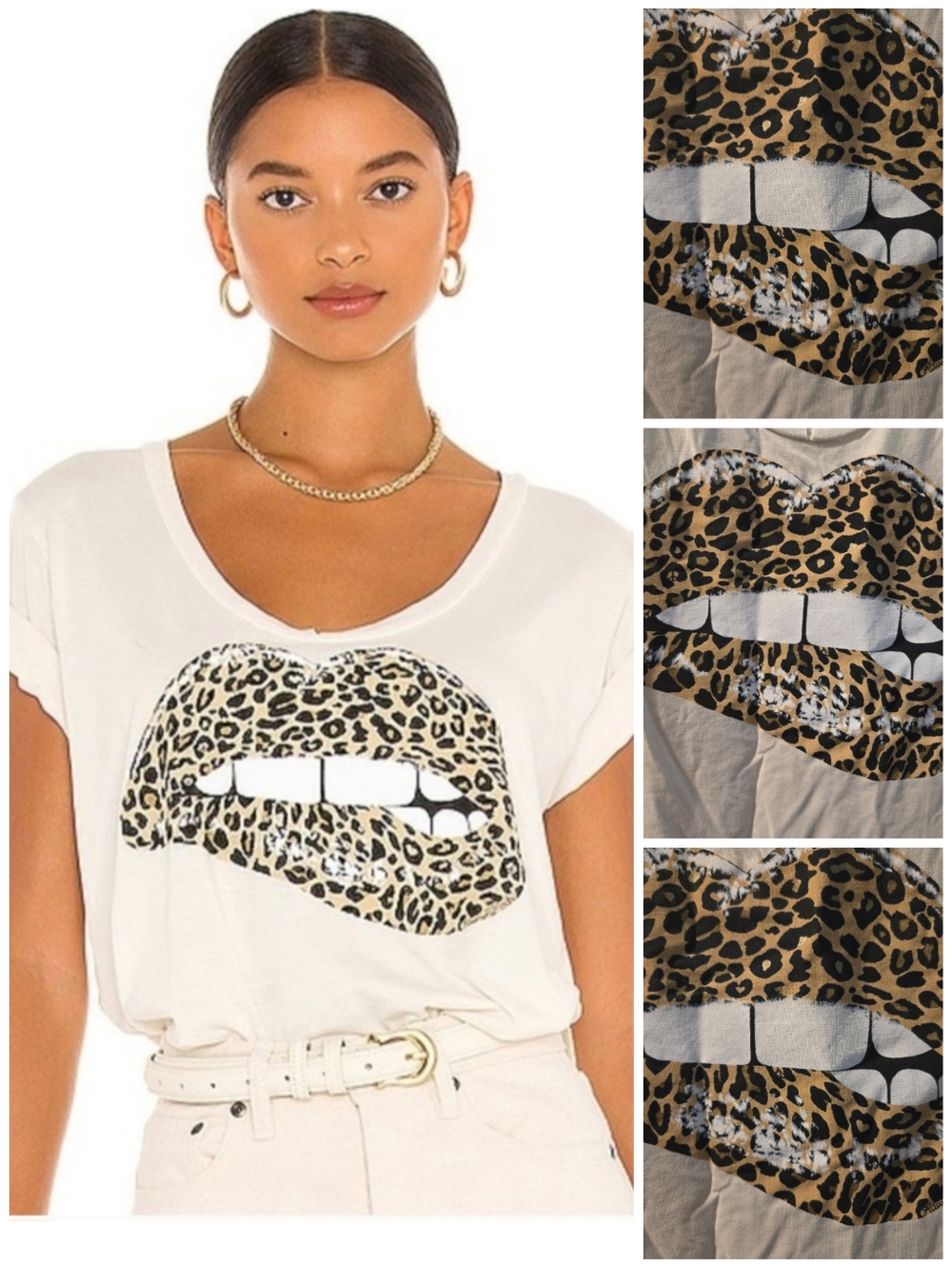 Lauren Moshi Elara Leopard Lips shirt